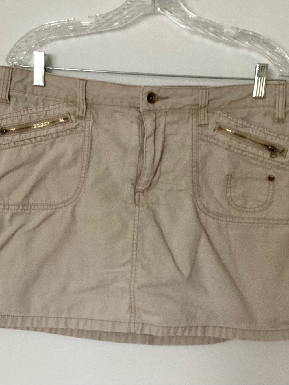 Women’s Size 14 Faded Glory Tan Cotton SKORT with Front Zip Detail